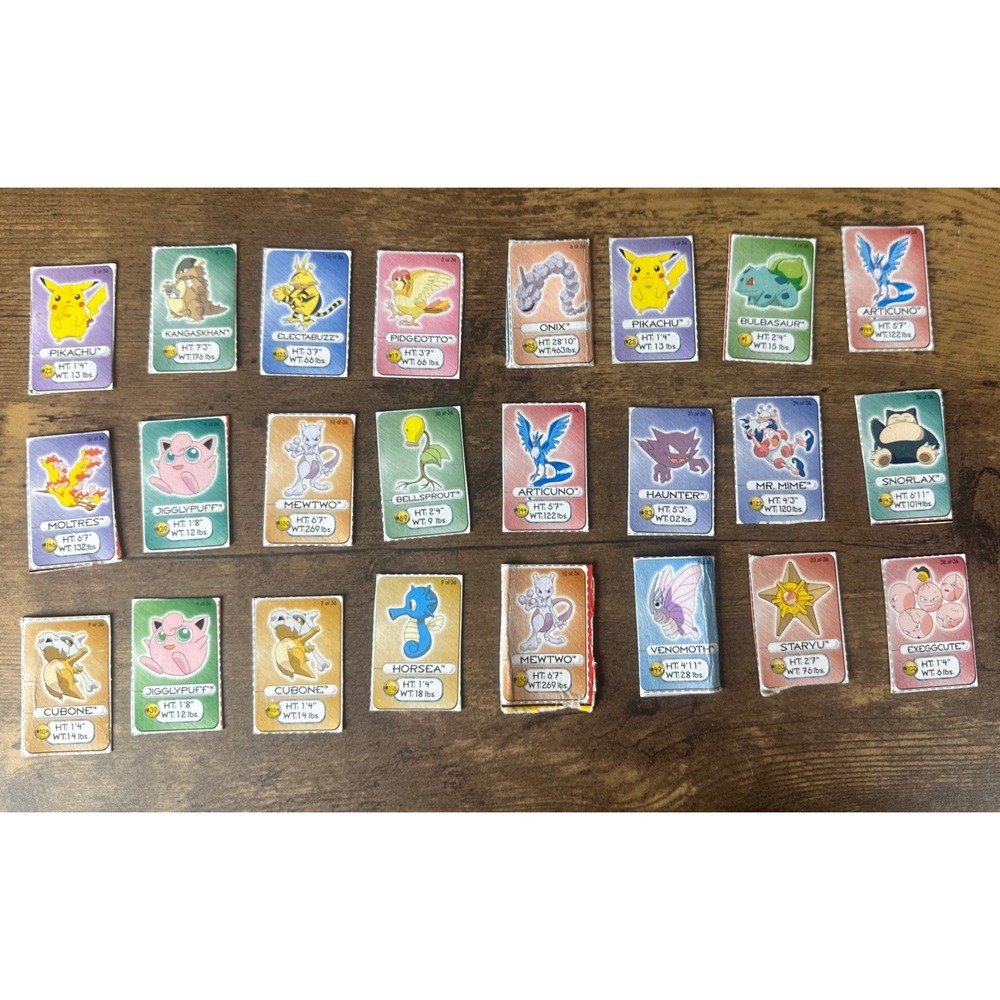 Vintage Lunchables X Nintendo 1998 Pokemon Lot of 24 Cards Fast & Safe Shipping